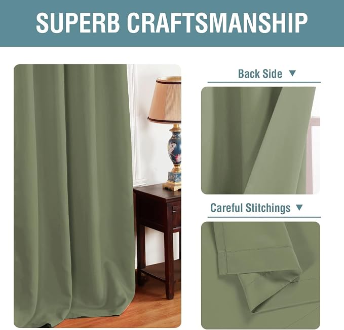 H.VERSAILTEX Blackout Curtains Grommet Thermal Insulated Room Darkening Curtains - Image 3