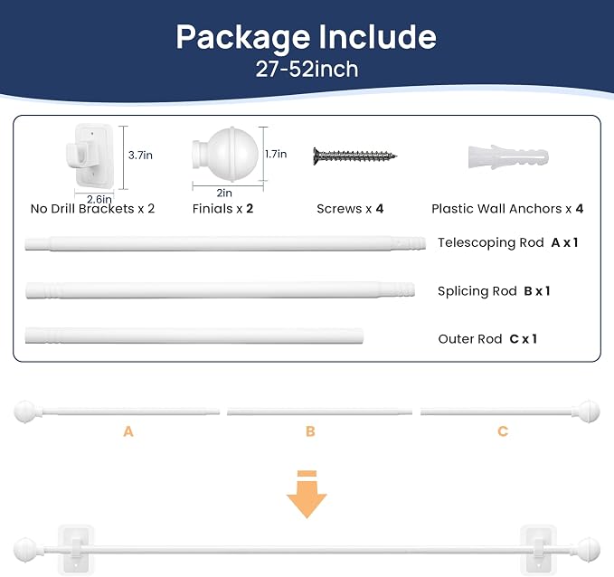ENJOYBASICS No Drill Curtain Rods - Image 7