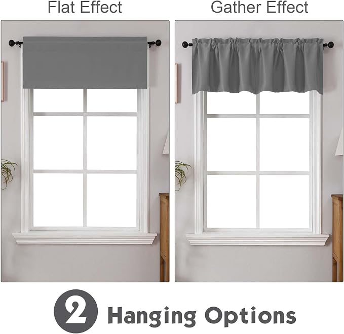 Chyhomenyc Blackout Valances for Windows, Short Window Valance Curtains for - Image 2