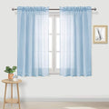 DWCN Sky Blue Sheer Curtains Semi Transparent Voile Rod Pocket Curtains by DWCN