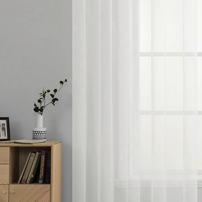 MIULEE Ivory Window Sheer Curtains - Image 5