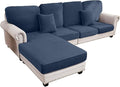 Couch Cover 4-Piece Elastic Velvet Couch Cushion Covers & Chaise Slipcovers by Taque