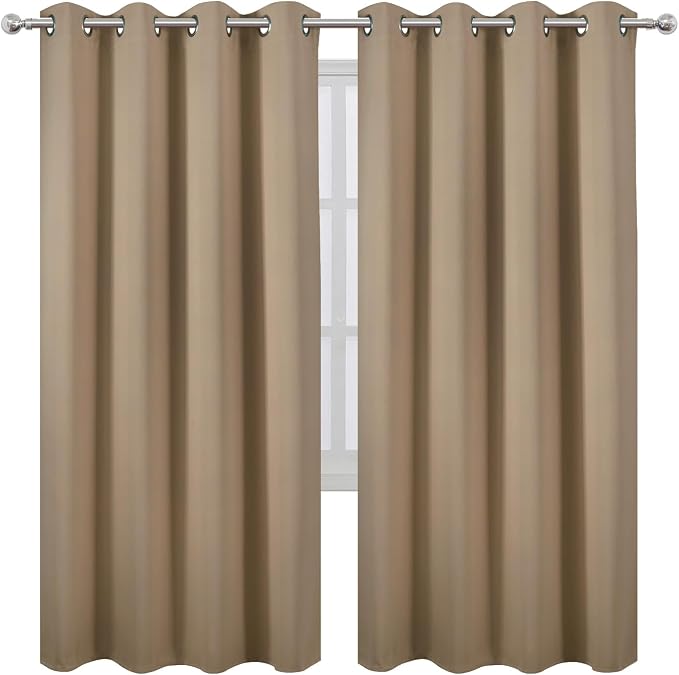 LEMOMO Natural Thermal Blackout Curtains/52 x 72 Inch/Set of 2 Panels Room - Image 2
