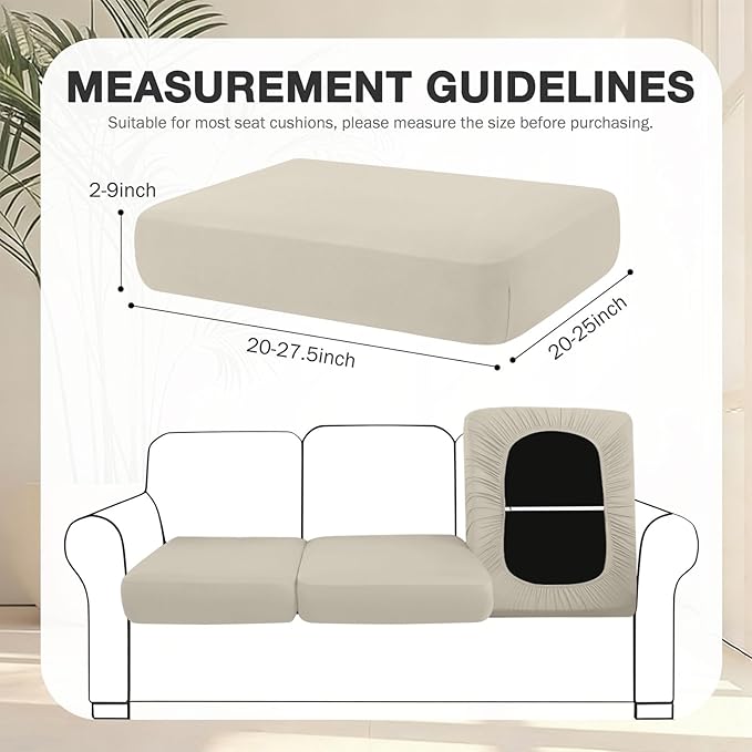 hyha 8Pcs Patio Cushion Covers, Stretch Outdoor Couch Cushion Covers Replacement - Image 2