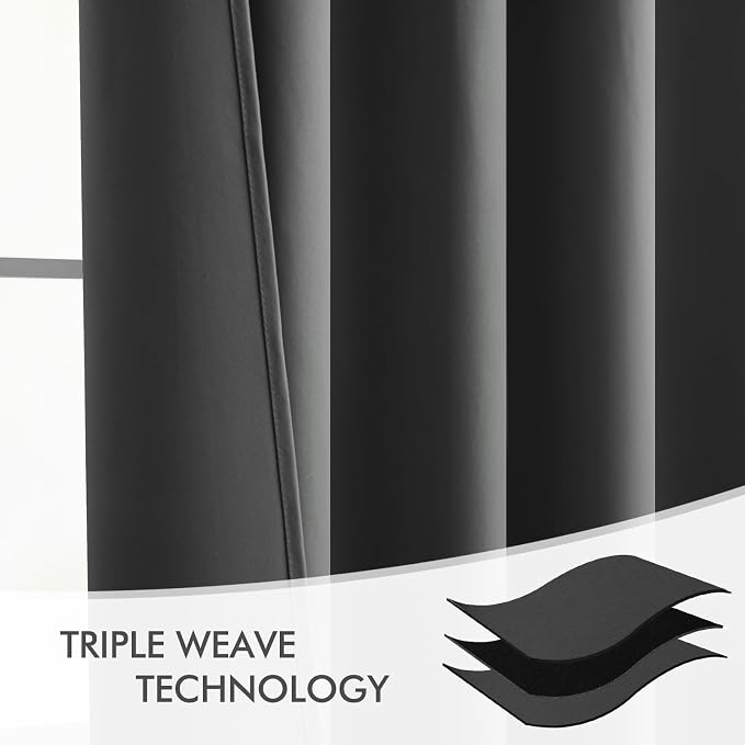 MIULEE Grey Back Tab Blackout Curtains 63 Inch Length 2 Panels Set - Image 7