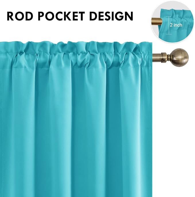 DWCN Turquoise Room Darkening Blackout Curtains - Image 4