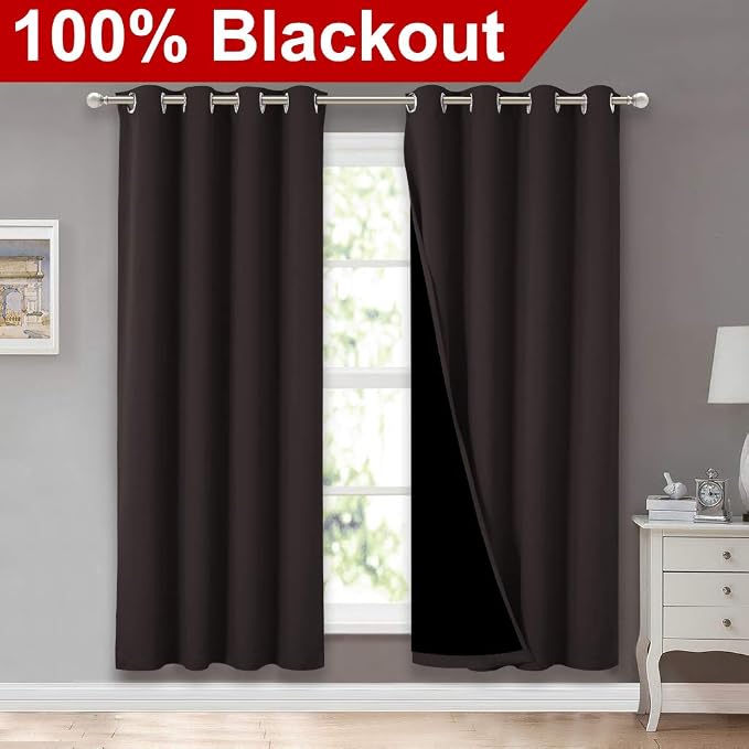 NICETOWN 100% Blackout Window Curtain Panels, Full Light Blocking Drapes - Image 2