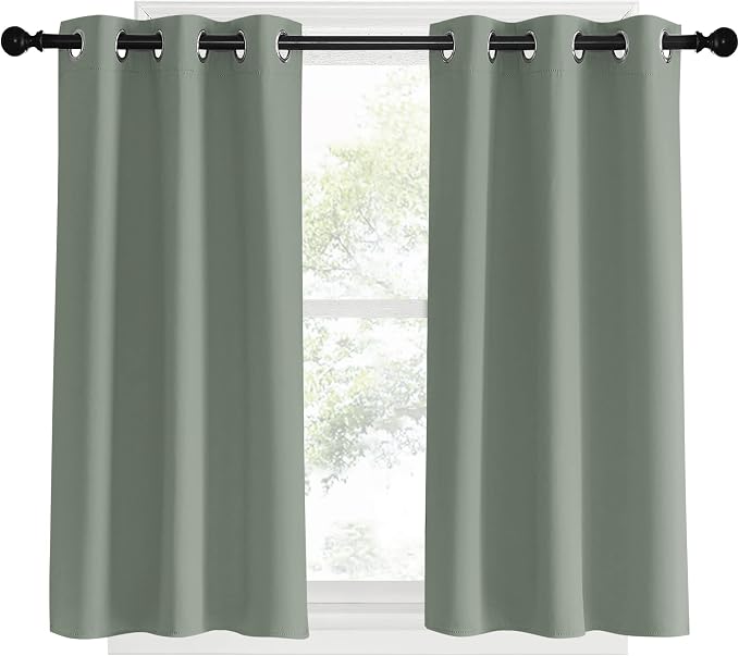 NICETOWN Bedroom Curtain Panels Blackout Draperies, Sage Green, 1 Pair - Image 2