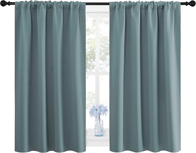 NICETOWN Greyish Blue Blackout Curtains Panels - Image 2