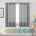 H.VERSAILTEX Linen Semi Sheer Curtains 63 Pair Set Linen Textured Sheer by HVERSAILTEX