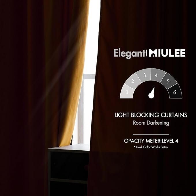 MIULEE Velvet Curtains 96 inches 2 Panels - Image 5