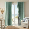 RYB HOME 100% Blackout Linen Textured Curtains 84 inches Long, Thermal by RYBHOME