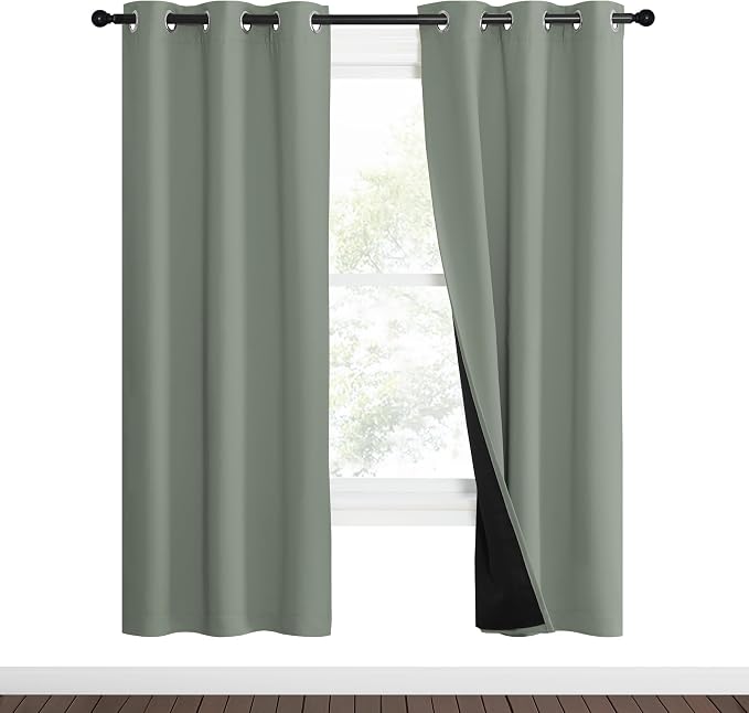 NICETOWN 100% Blackout Window Curtain Panels, Heat and Full Light Blocking - Image 2