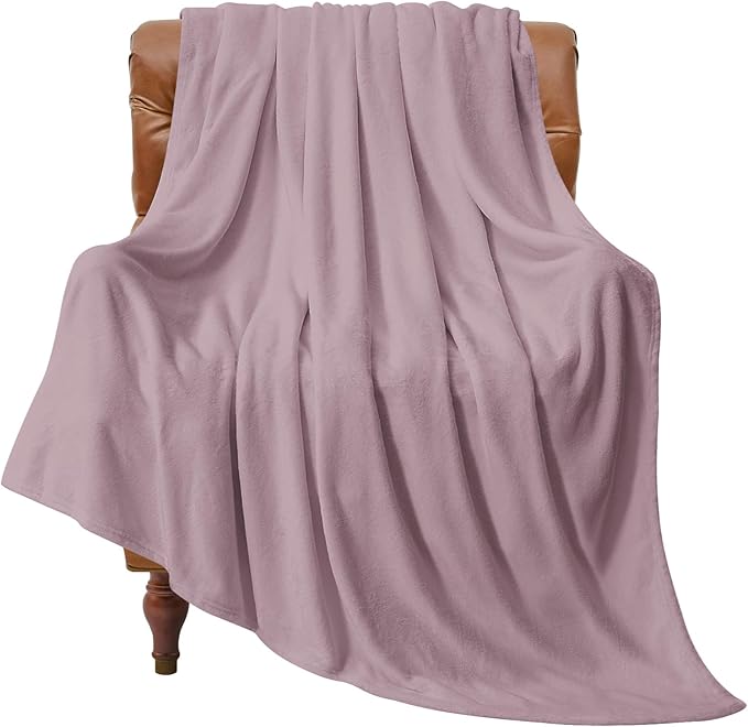BEDELITE Fleece Blanket Dusky Violet Throw Blankets by BEDELITE