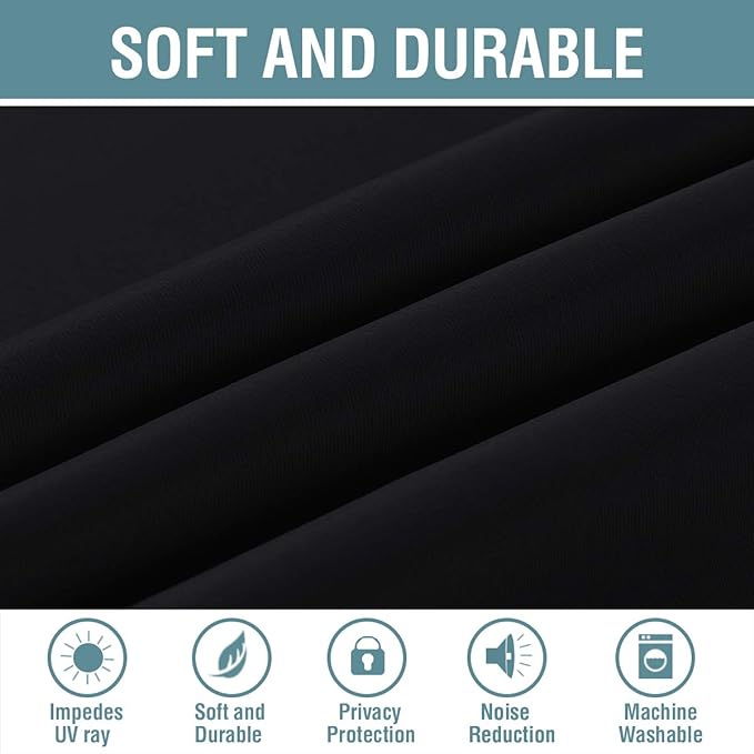 H.VERSAILTEX 100% Blackout Bedroom Curtains Drapes 63 Inch Length Thermal - Image 8