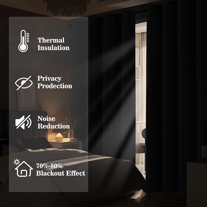 Yakamok Blackout Ombre Dark Blue and Burnt Orange Curtains-Gradient Room - Image 2
