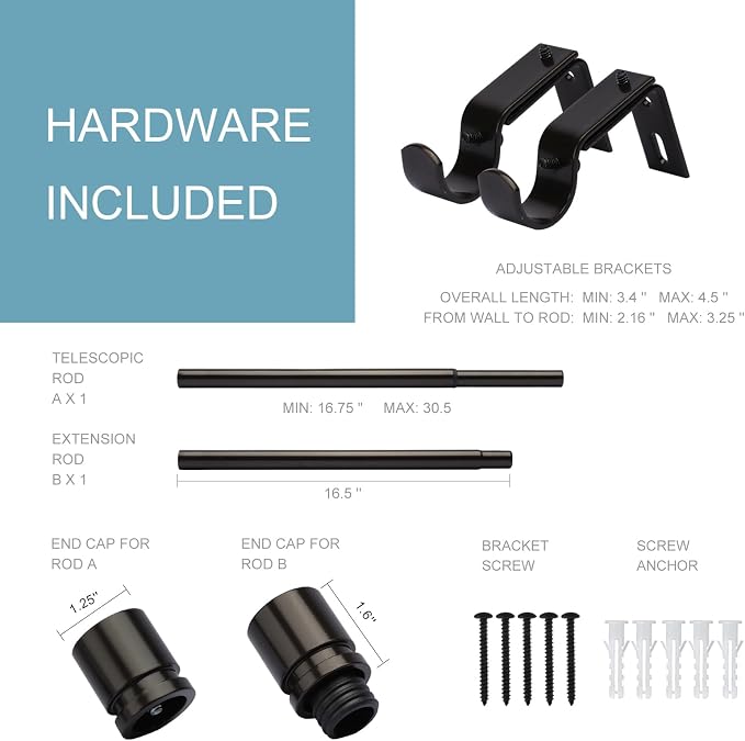 Byondeth Curtain Rods for Windows 16 to 28 or 40 Inches Max Adjustable Length 1 - Image 3