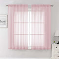 Lecloud Blush Pink Sheer Curtains 63 Inch Length 2 Panels Set, Rod Pockets by Lecloud