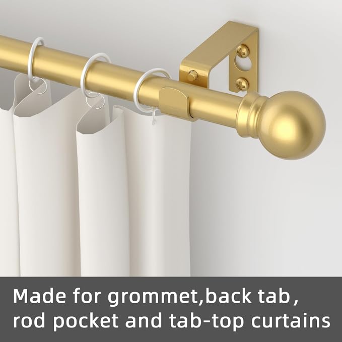 GXOACKJ 2 Pack Gold Curtain Rods - Image 3