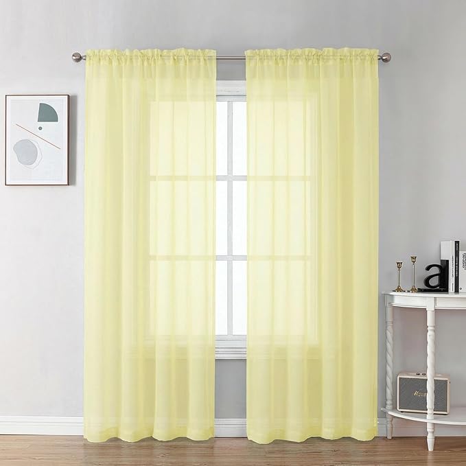 Chyhomenyc Sheer Curtains 72 Inch Length 2 Panels by Chyhomenyc
