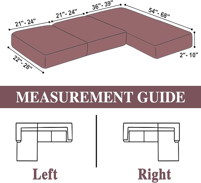 Couch Cushion Covers for Sectional Sofa L Shape Washable Separate Seat Chaise - Image 6