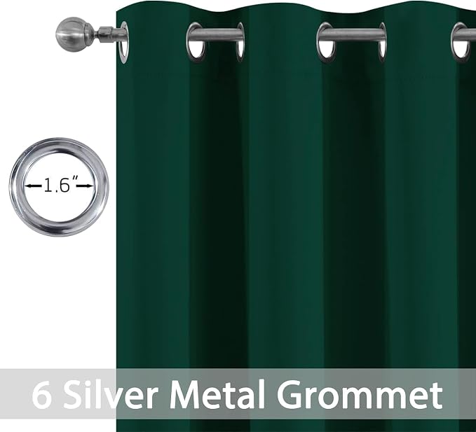Yakamok Dark Green Blackout Curtains - Image 2