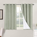 H.VERSAILTEX Linen Blackout Curtains 45 Inches Long 100% Absolutely Blackout by HVERSAILTEX