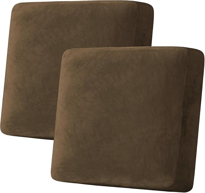 H.VERSAILTEX Velvet Stretch Couch Cushion Cover Plush Cushion Slipcover by HVERSAILTEX