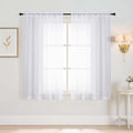 White Window Sheer Curtains 54 inch Length, Soft Airy Light Filtering Sheer by Home