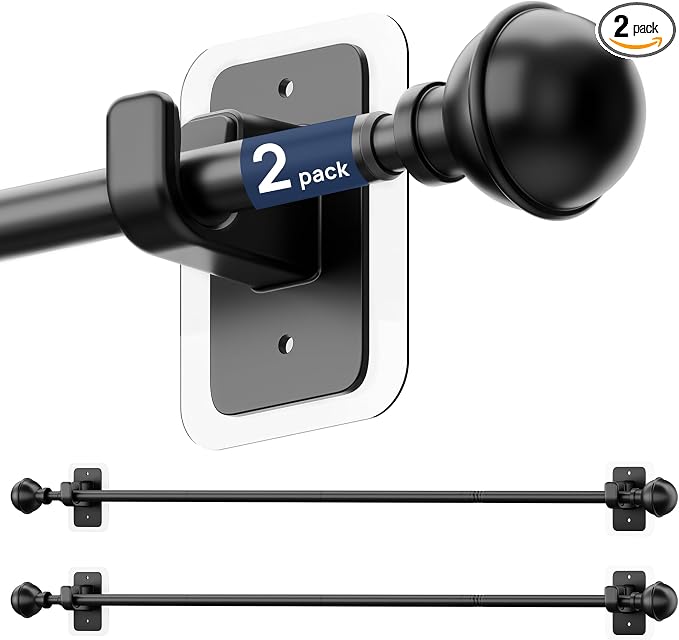 ENJOYBASICS 2 Pack No Drill Curtain Rods by ENJOYBASICS