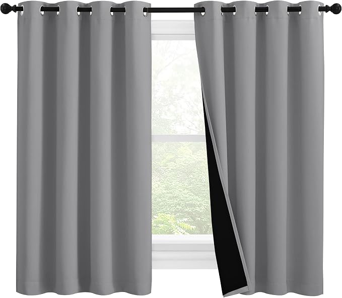 NICETOWN Silver Grey 100% Blackout Curtains by NICETOWN