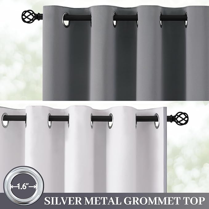 Yakamok 100% Blackout Curtain Panels 96 inches Cold and Light Blocking Drapes - Image 2