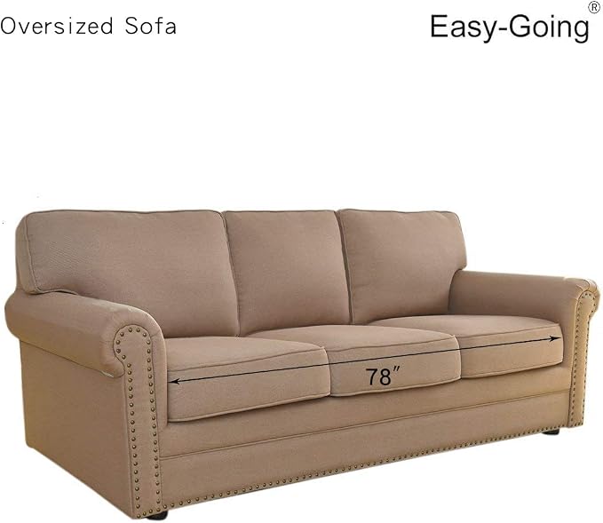 Easy-Going Stretch Oversized Sofa Couch Slipcover Washable Black | 1-Piece - Image 7