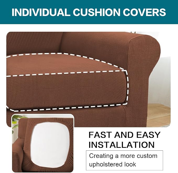 Turquoize 2 Piece Chair Covers Chair Slipcovers - Image 5