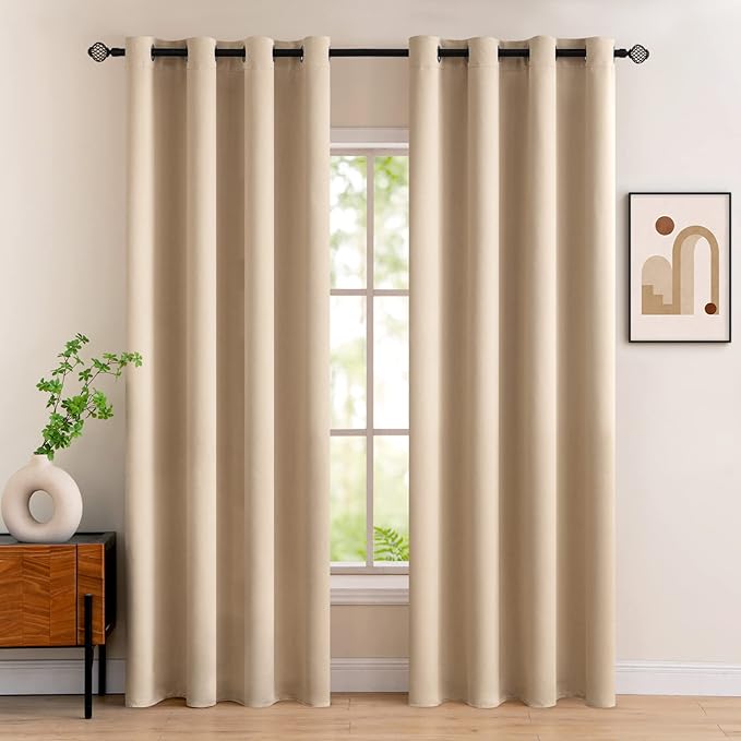 MIULEE Room Darkening Curtains Thermal Insulated Drapes Solid Window Treatment by MIULEE