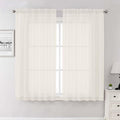 Lecloud Ivory Sheer Curtains 63 Inch Length 2 Panels Set, Rod Pockets Voile by Lecloud