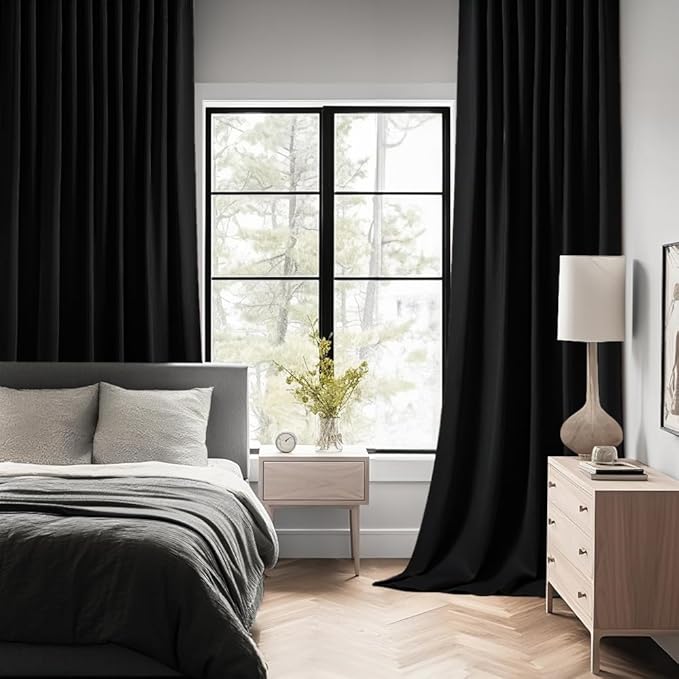 MIULEE Back Tab Blackout Curtains 120 Inch Long 2 Panels Set - Image 2