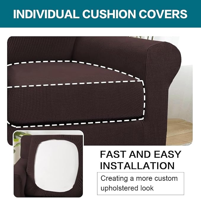 Turquoize 2 Piece Chair Covers Chair Slipcovers - Image 5