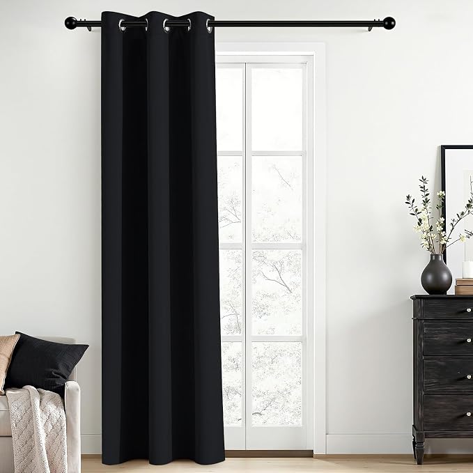 Yakamok Black Room Darkening Grommet Window Drapes Blackout Curtains Thermal by Yakamok
