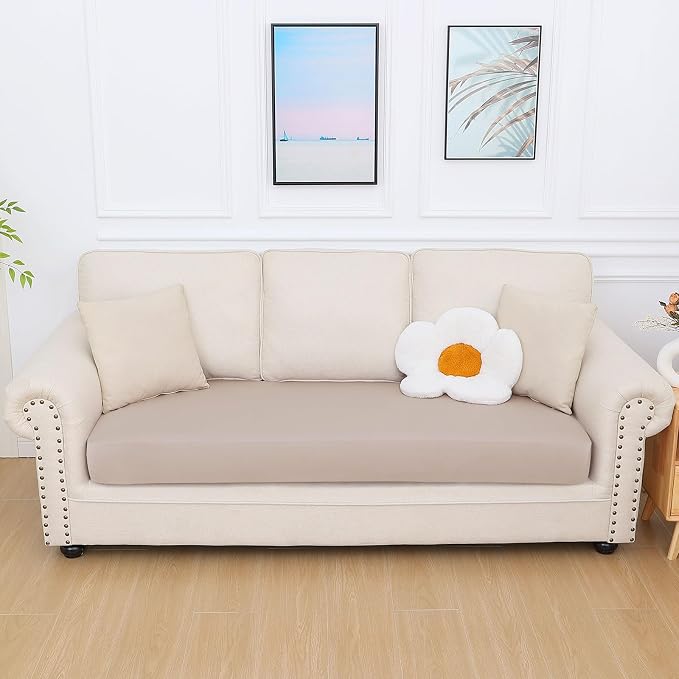 hyha Milk Silk Couch Cushion Covers, Soft Magic Sofa Covers Washable - Image 7