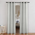 NICETOWN Gray Linen Doorway Curtains 80 inches Long, Grommet Thick Linen Weave by NICETOWN