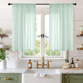 BGment 40 Inch Length Light Green Linen Curtains by BGment
