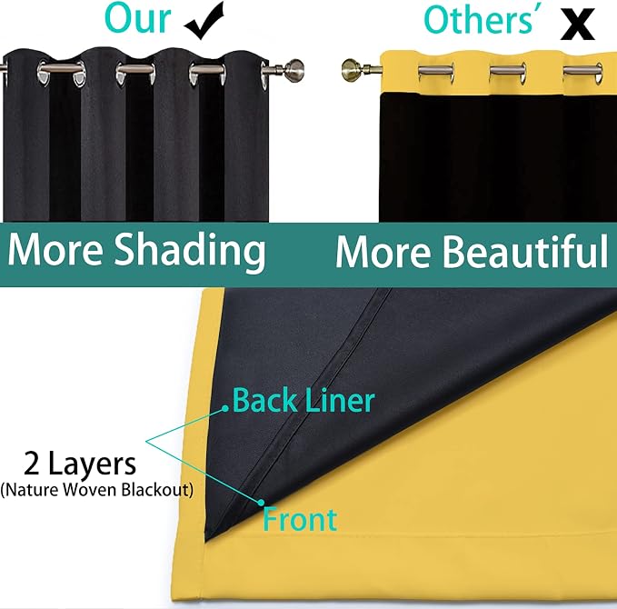 Yakamok Thermal Insulated 100% Blackout Curtains - Image 5