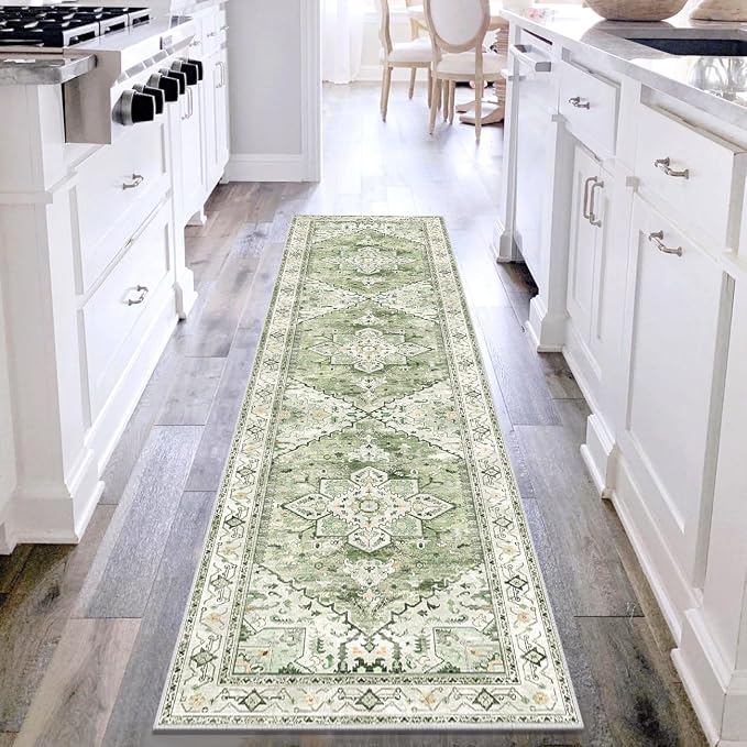 Yamaziot Washable Runner Rug, 2x8 Non-Slip Boho Vintage Hallway Rug Runner by Yamaziot