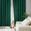 HOMEIDEAS Christmas Non-See-Through Hunter Green Privacy Sheer Curtains by HOMEIDEAS