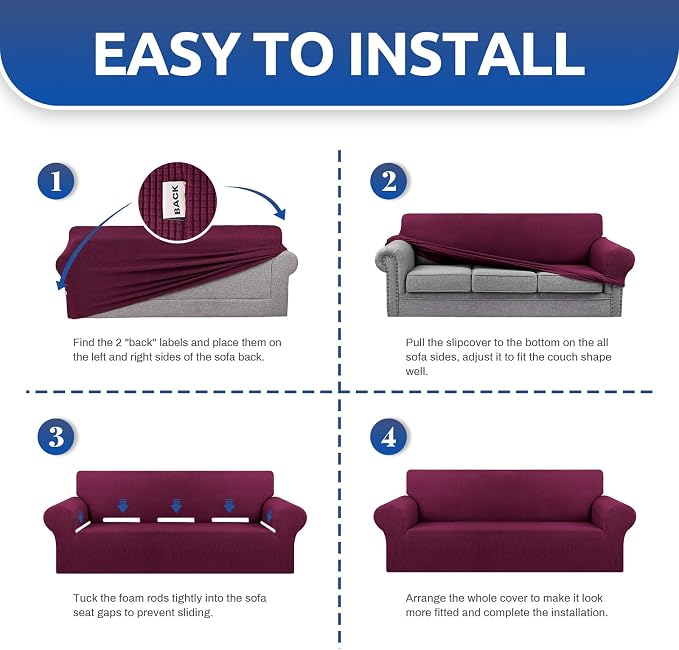KEKUOU Stretch Oversized Sofa Slipcover 1 Piece Couch Sofa Cover Furniture - Image 6