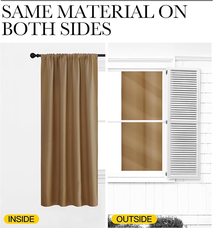 NICETOWN Blackout Curtains for Bedroom, 1 Pair, 42 by 45-inch, Window Treatment - Image 5