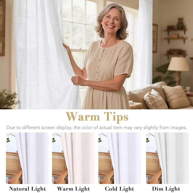H.VERSAILTEX 2 Pack Ultra Luxurious High Woven Linen Elegant Semi Sheer - Image 3