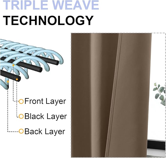 Simplebrand Ava Brown Blackout Curtains - Image 5
