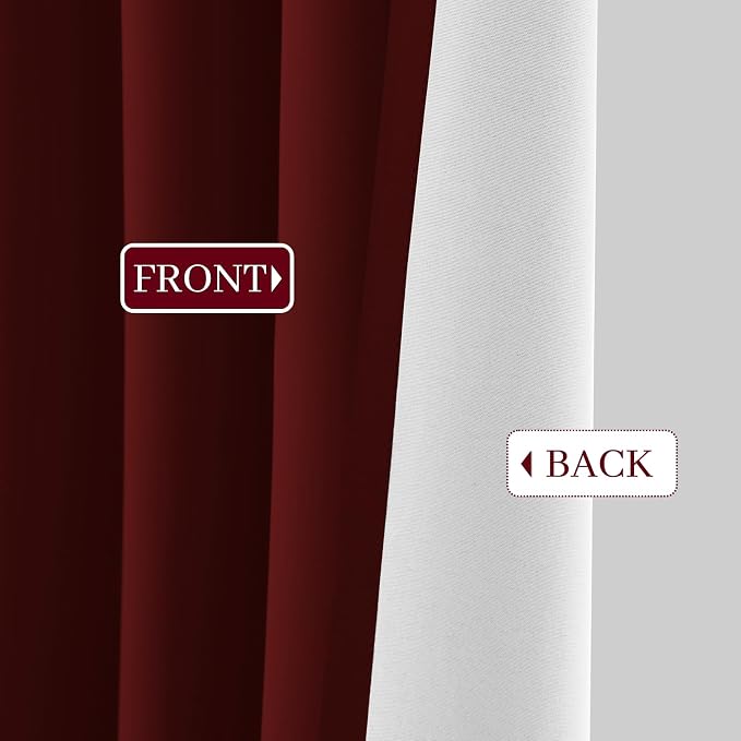 Yakamok Room Darkening 100% Blackout Curtains Grommet Window Treatments - Image 9